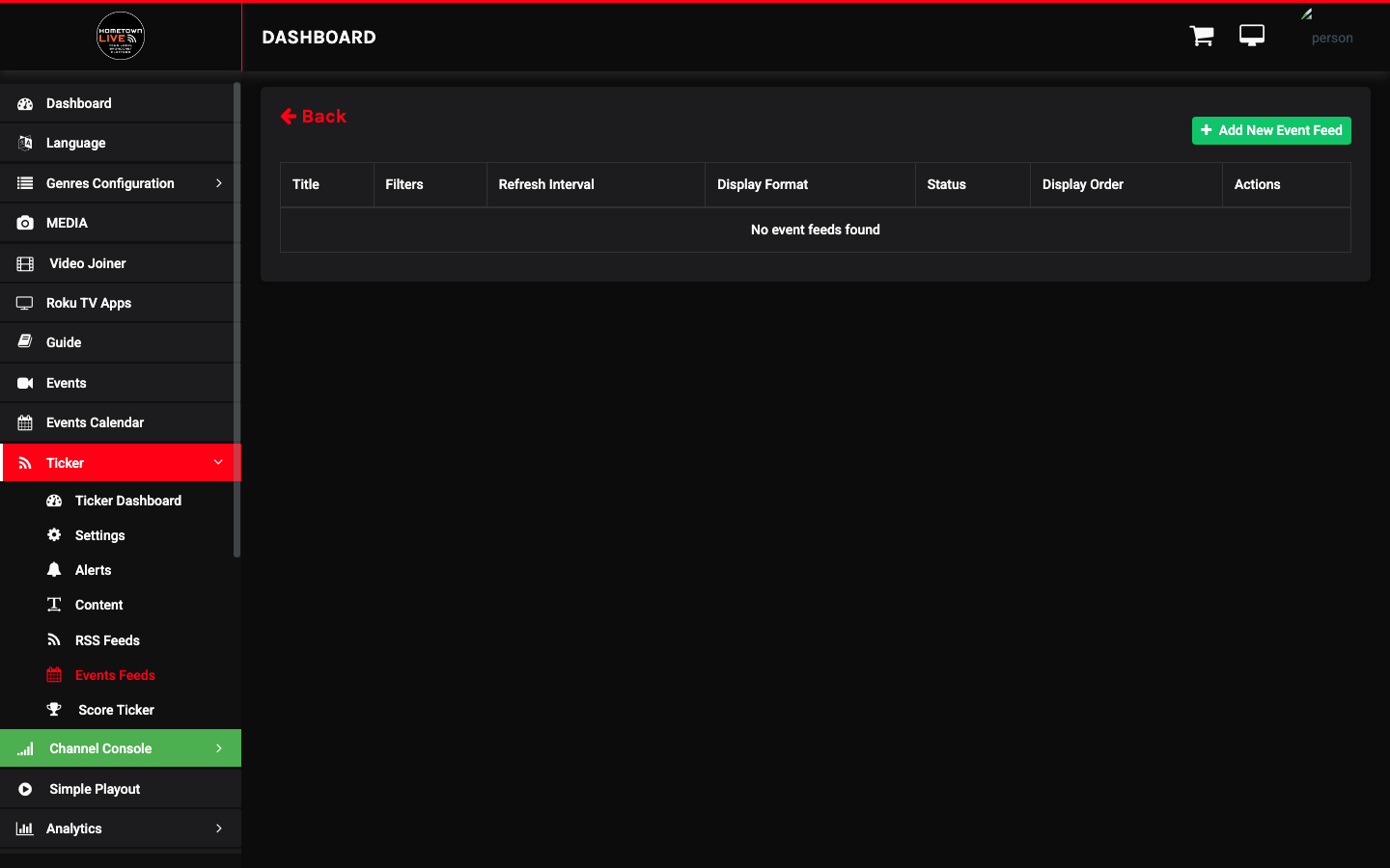 Dynamic Events Content list
