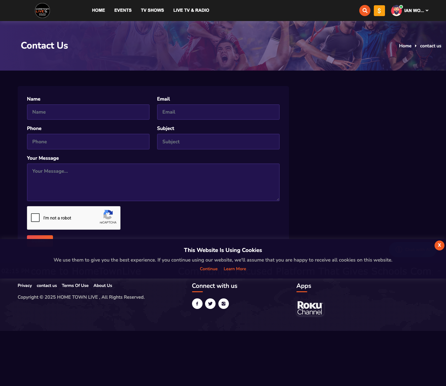 Viewer Contact Us form